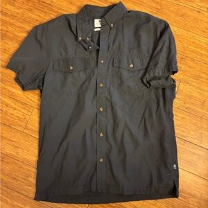 Fjall Raven Abisko Men's hiking vent Short Sleeve Button-Up Shirt - Dark Gray